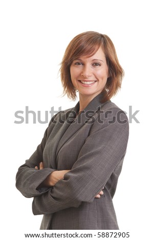 Portrait of young business woman with arms crossed
