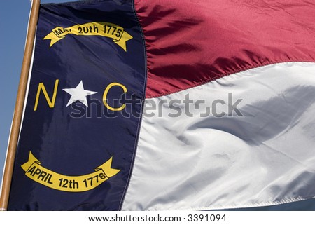 North Carolina Flag Waving in the Wind