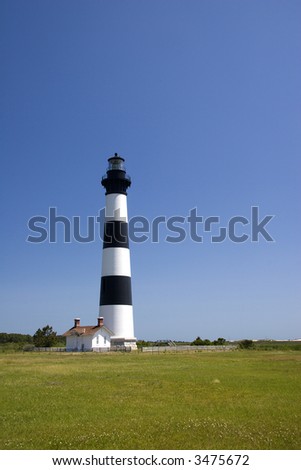 Bodie Island Lighthouse....With black & white horizontal bands   This light was built in 1872.
