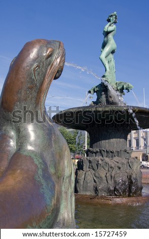 Havis Amanda monument at the Trade square, Helsinki, Finland. Architect Ville Vallgren, 1906. The monument symbolyze the burth of Helsinki.
