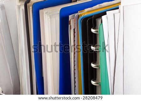 A lot of papers, documents and file folders