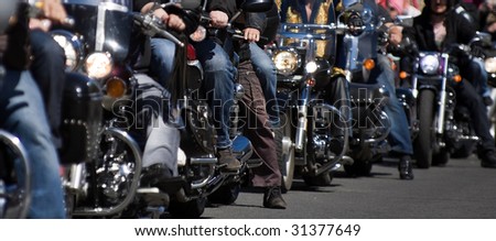 Bikers at the bike show -  - small depth of field