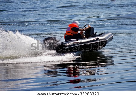 Motorboat at water-motor sport competitions
