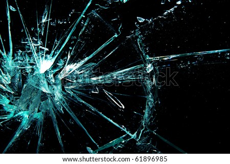 stock photo broken glass on a black background