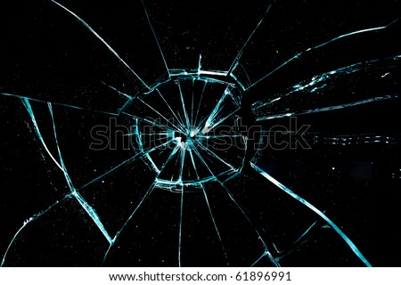 broken glass on a black background