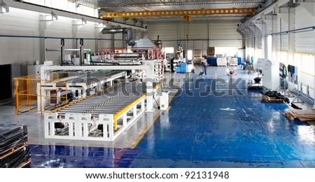 Factory with equipment from the inside