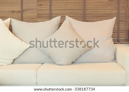 Beige color sofa set in the living room
