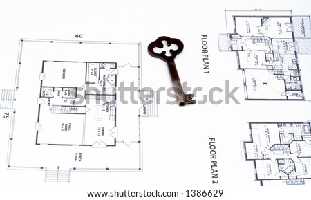 Key on home plan background