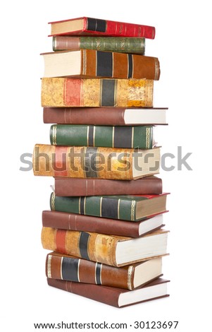 stock photo : Pile of books isolated on white background