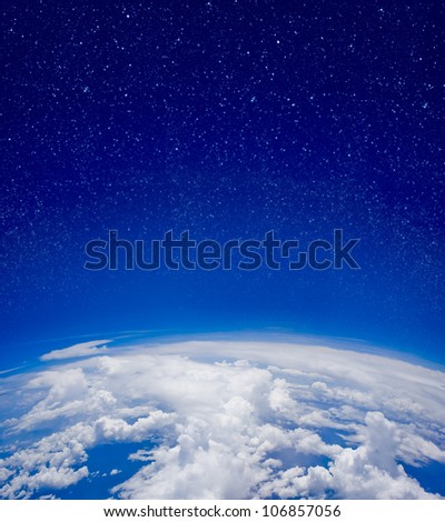 High altitude view between sky and space