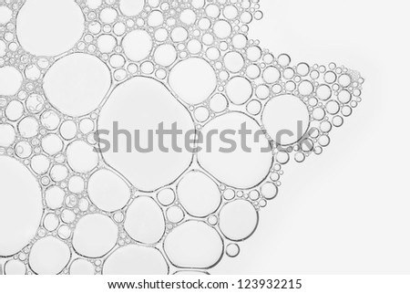 Macro close up of soap bubbles