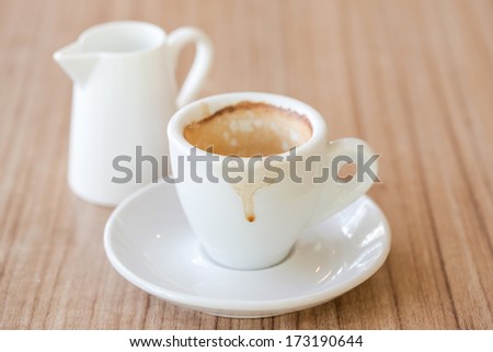 Empty coffee cup, A cup of espresso