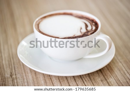 Cappuccino Coffee, Cup of Cappuccino Coffee, Cup of  Hot Chocolate