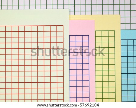 Colorful graph grid scale paper