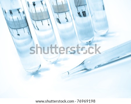 Multicoloured test tubes, Science and medical test tubes