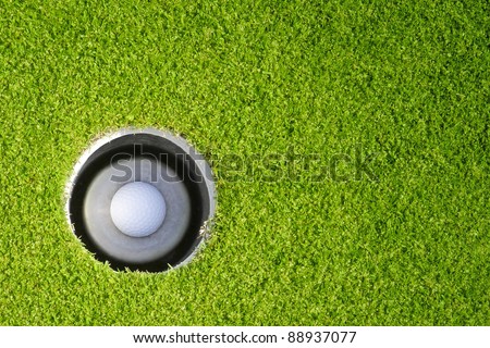 Golf ball in the hole