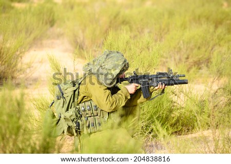 Israel infantry soldier during training