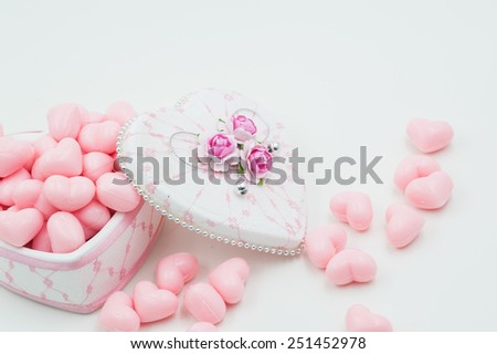 Pink Love Heart Soap in Heart box white background