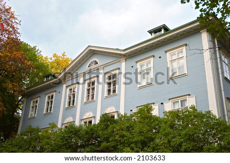 blue wooden villa
