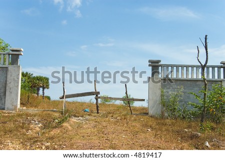deserted house gate