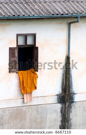 monks robe drying up