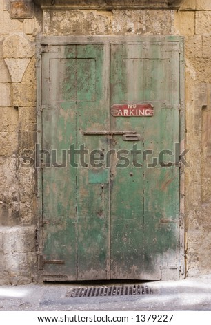Old door in the city of Valletta, Malta