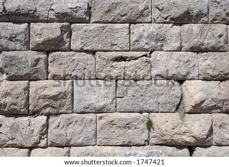 Wall in Ancient Thera, Temple of Dionysos, Santorini, Cyclades, Greece, Europe