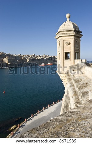The Gardjola at the fortified city of Senglea, L-Isla in Maltese, Civitas Invicta, Grand Harbour, Malta, Europe
