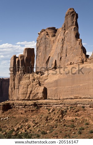 Rock Formation along Park Avenue, Arches National Park, Utah, United States
