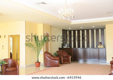 Hotel reception: modern design, indoor