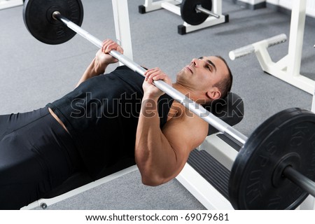 Barbell Bench Press. close grip arbell bench