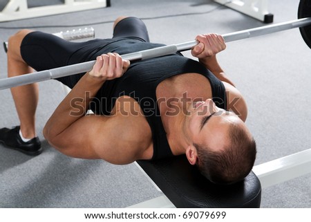 Barbell Bench Press. close grip arbell bench