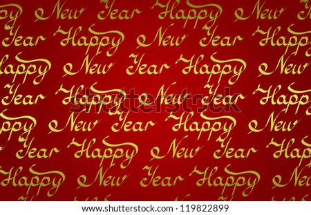 Happy New Year red golden background