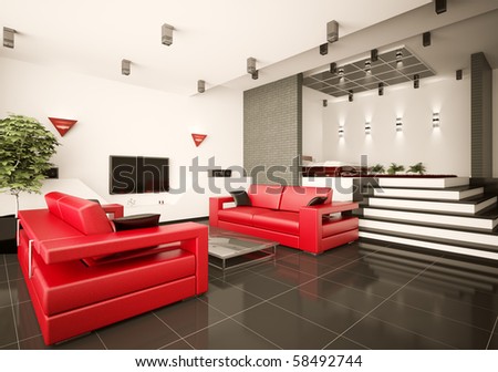 Modern Interior Design Private Apartment 3d Rendering