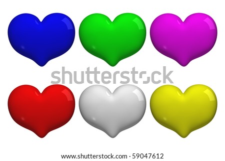 stock photo : funny heart, various color