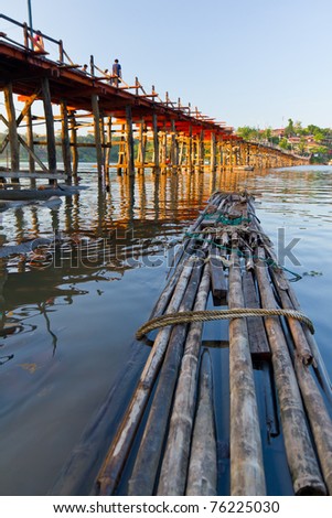 Wooden structure bridge an raft