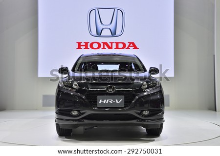 NONTHABURI, THAILAND - NOVEMBER 28: The Honda All-new HR-V is on display at the 31st Thailand International Motor Expo 2014 on November 28, 2014 in Nonthaburi, Thailand.