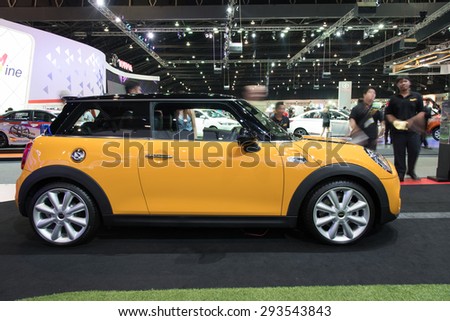 NONTHABURI, THAILAND - DECEMBER 8: The Mini Hatch 3-door is on display at the 31st Thailand International Motor Expo 2014 on December 8, 2014 in Nonthaburi, Thailand.