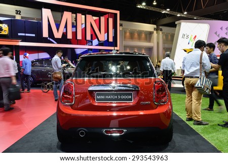 NONTHABURI, THAILAND - NOVEMBER 28: The Mini Hatch 3-door is on display at the 31st Thailand International Motor Expo 2014 on November 28, 2014 in Nonthaburi, Thailand.