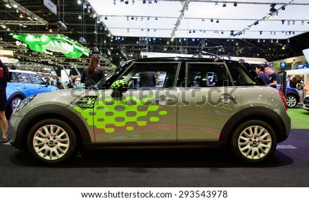 NONTHABURI, THAILAND - DECEMBER 8: The Mini Hatch 5-door is on display at the 31st Thailand International Motor Expo 2014 on December 8, 2014 in Nonthaburi, Thailand.