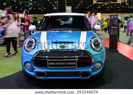 NONTHABURI, THAILAND - DECEMBER 8: The Mini Hatch 5-door is on display at the 31st Thailand International Motor Expo 2014 on December 8, 2014 in Nonthaburi, Thailand.