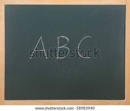 board with the letters ABC
