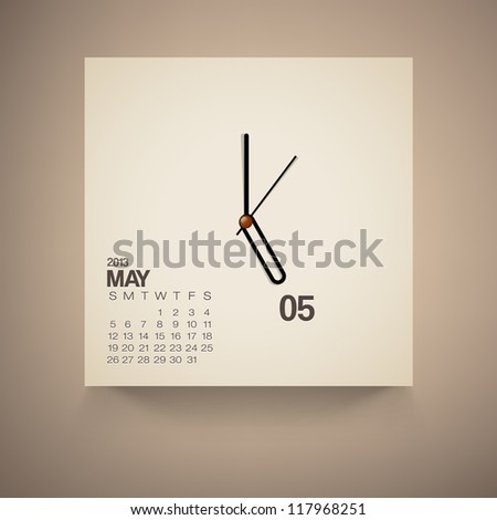 2013 Calendar May Clock Design Vector 2013 Calendar May Clock Design Vector