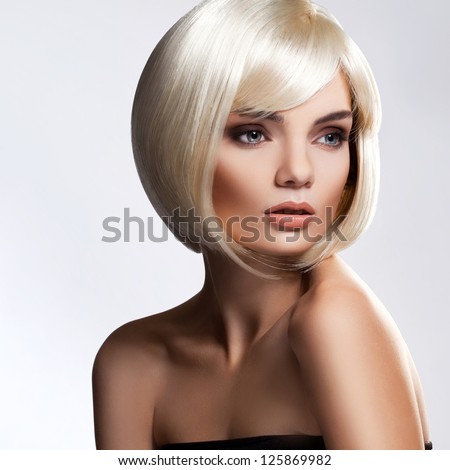 Blonde Hair Portrait of beautiful blonde with with Short Hair High quality image Blonde Hair Portrait of beautiful blonde with with Short Hair High quality image