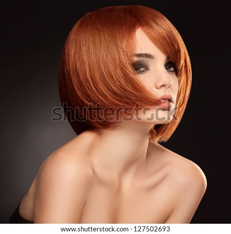 stock photo red hair beautiful woman with short hair high quality image 127502693