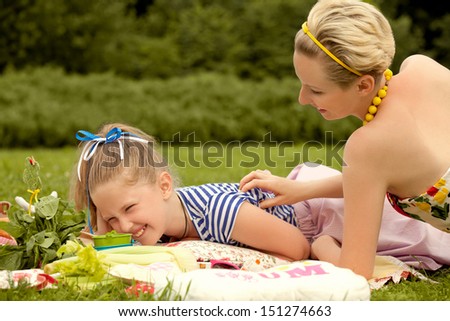 Happy family. Young Mother and Daughter Playing. Mother day.