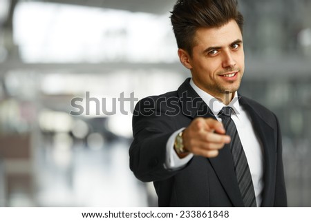 Businessman Pointing at You