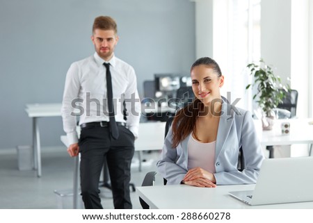 Portrait of Successful Business People at their Workplace. Business Partners