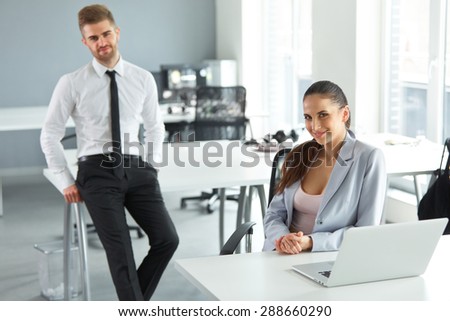 Portrait of Successful Business People at their Workplace. Business Partners