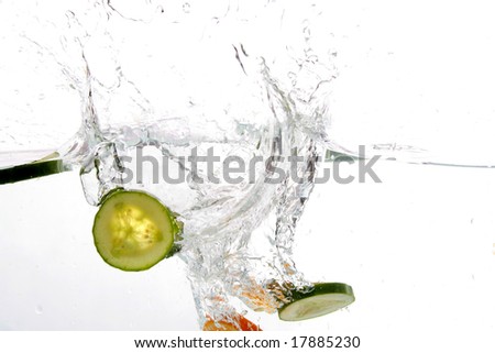 piece of cucumber in water